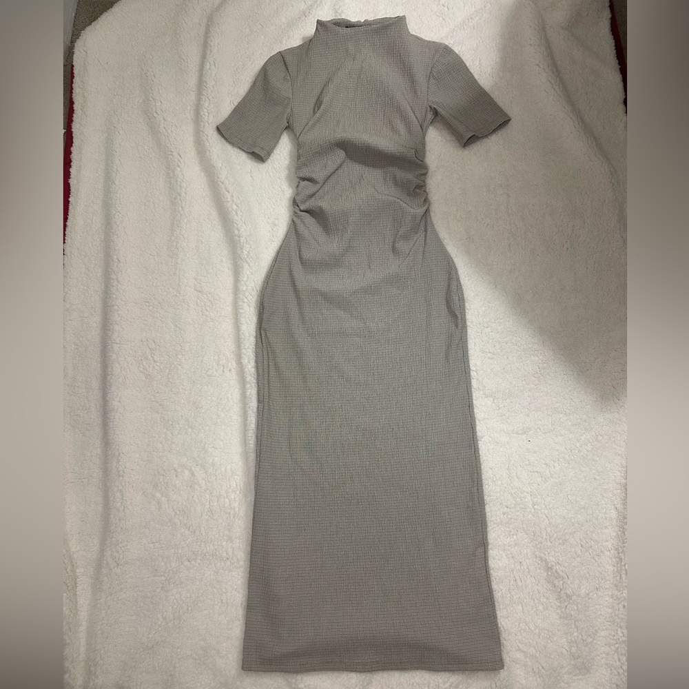 Zara Textured Gray Dress